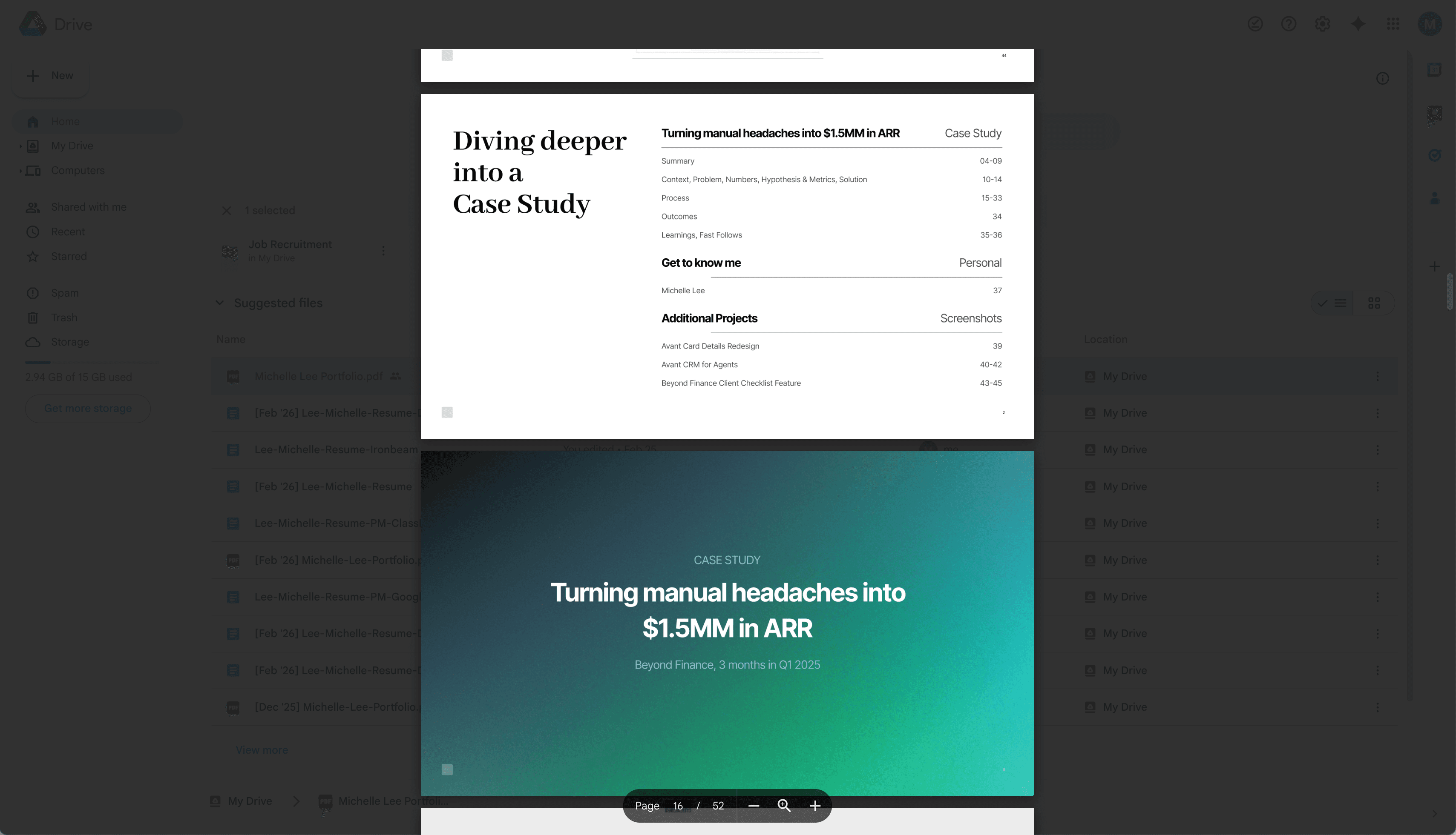 The old 45-slide PDF portfolio